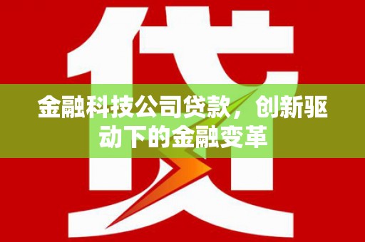 即墨金融科技公司贷款，创新驱动下的金融变革