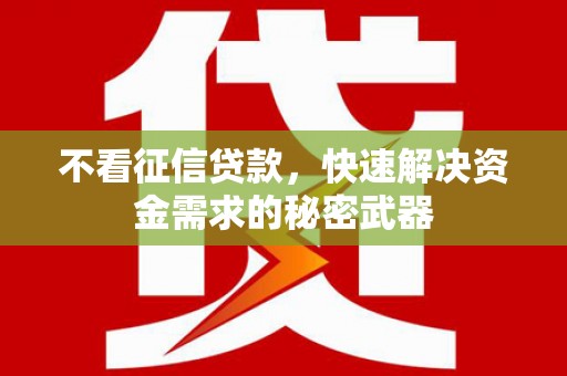 西双版纳不看征信贷款，快速解决资金需求的秘密武器