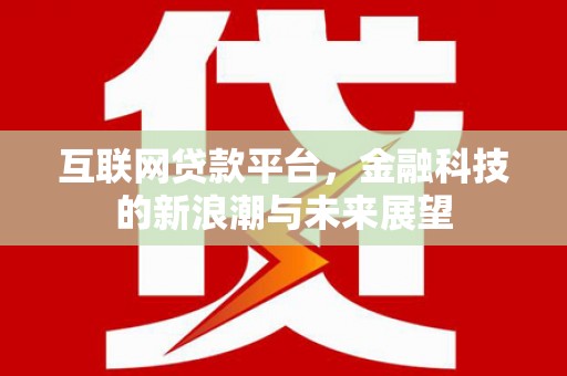 葫芦岛互联网贷款平台，金融科技的新浪潮与未来展望