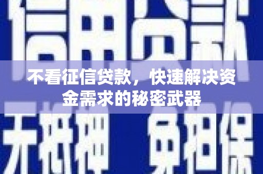 八里不看征信贷款，快速解决资金需求的秘密武器